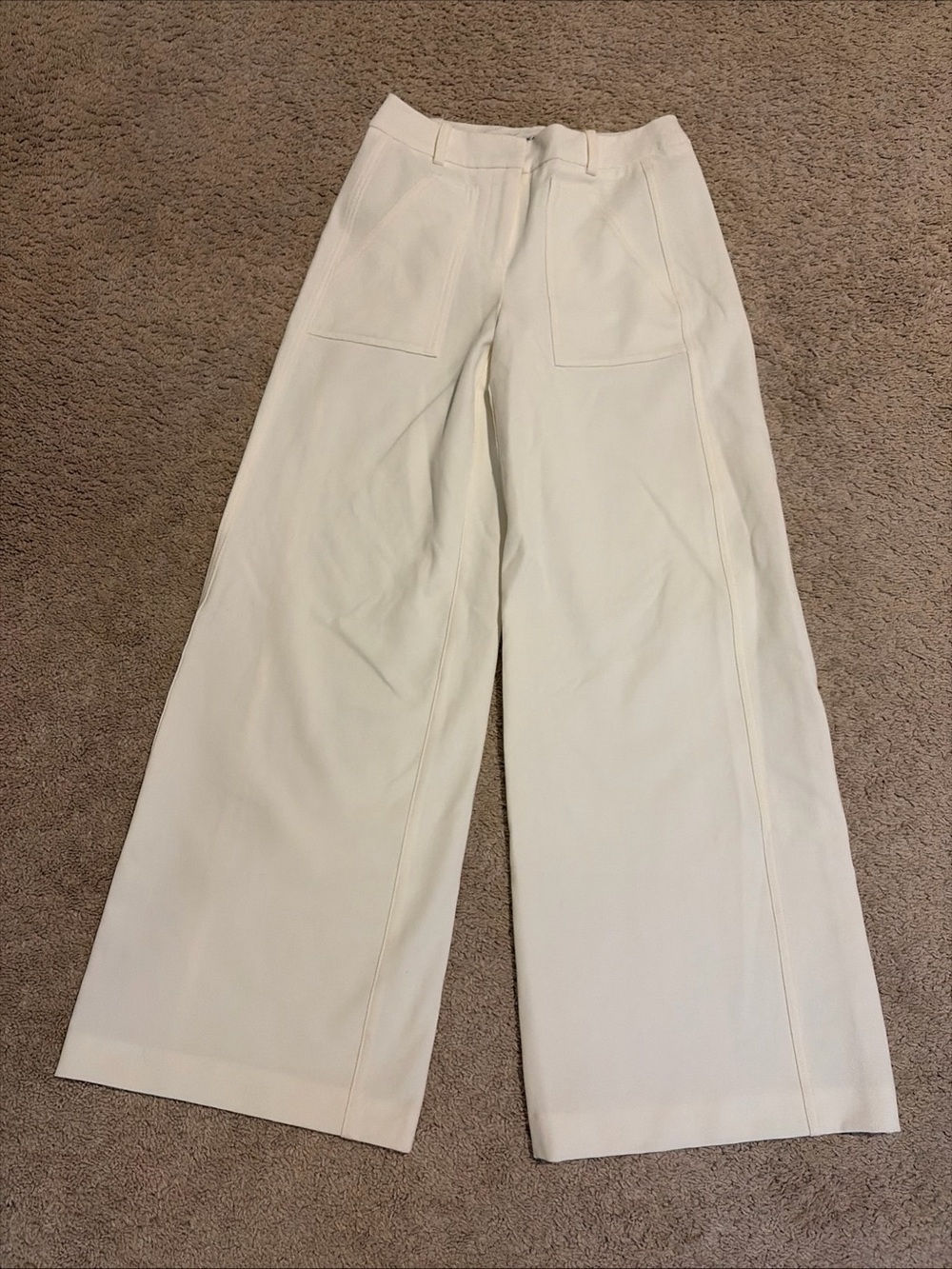 Trina Turk Off White Cream Wide Leg Trousers Pants Size 2